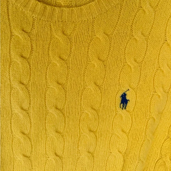 Ralph Lauren Wool & Cashmere Cable Knit Sweater in Yellow